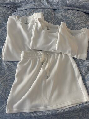 SPANX White Lounge Skirt & Sweatshirt Set